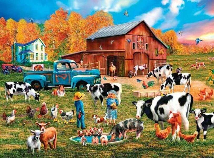 Farma z wieloma zwierzętami puzzle online