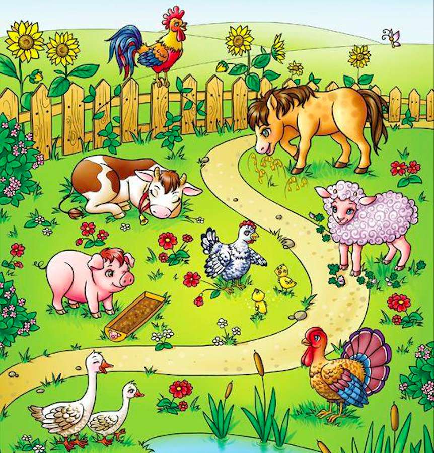 Ogródek dla zwierząt z farmy puzzle online