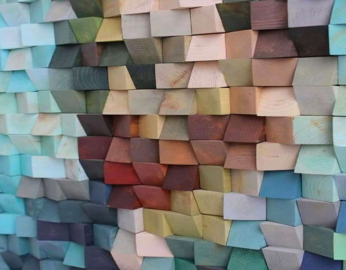 Ściana w pastelowych kolorach puzzle online