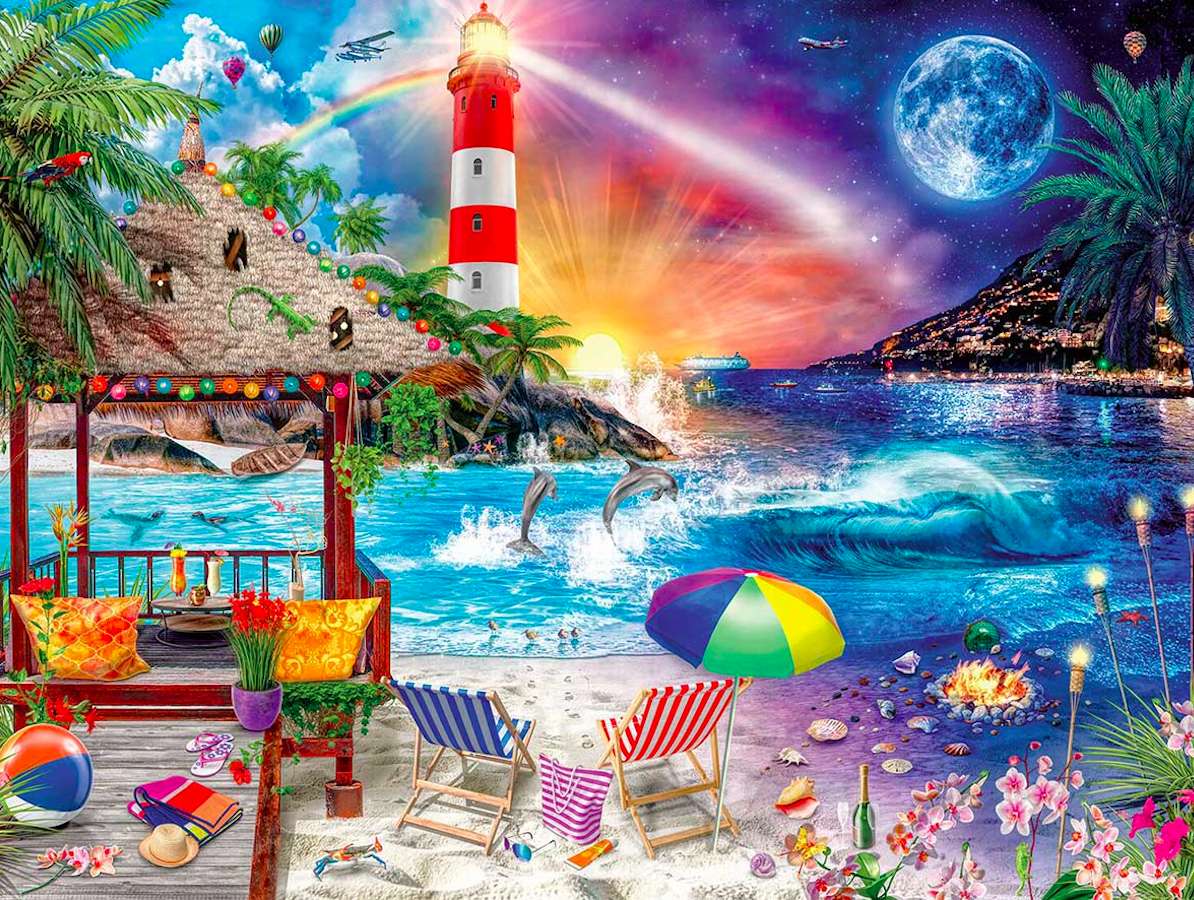 Piękny wieczór na plaży puzzle online