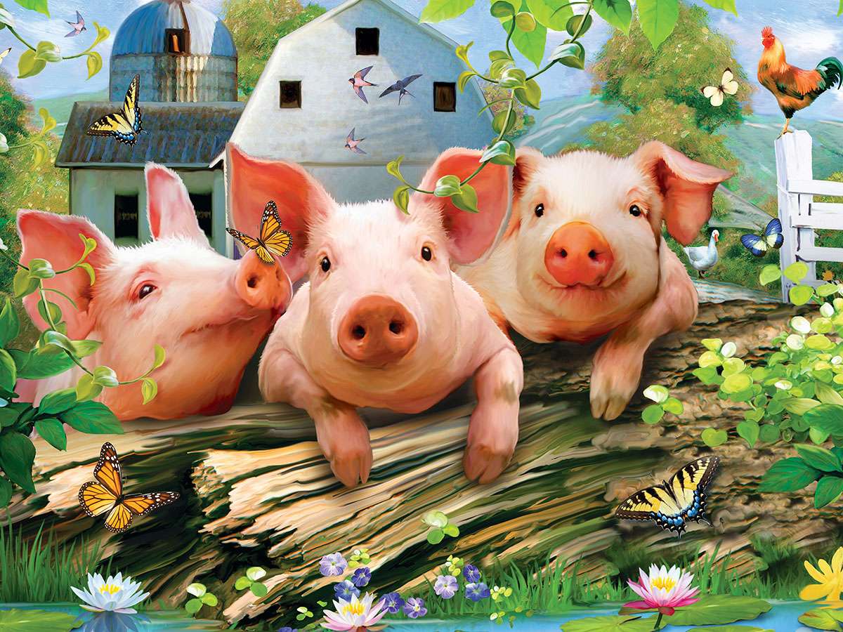 Świnki małe trzy poszły na spacerek puzzle online