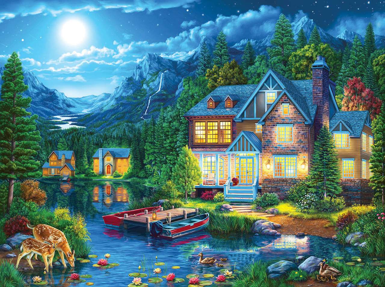 Dom nad jeziorem puzzle online