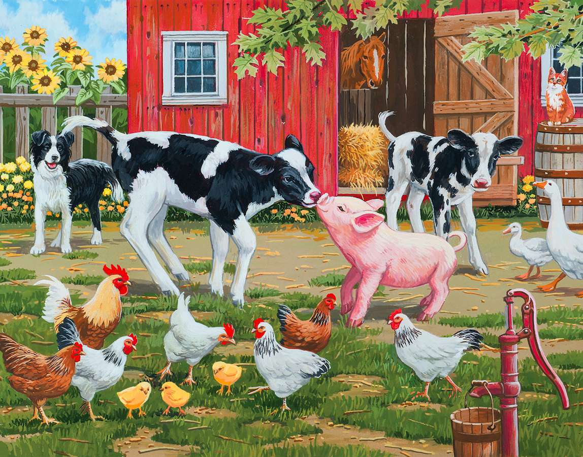 Życie farmy-Przyjacielski buziaczek:) puzzle online