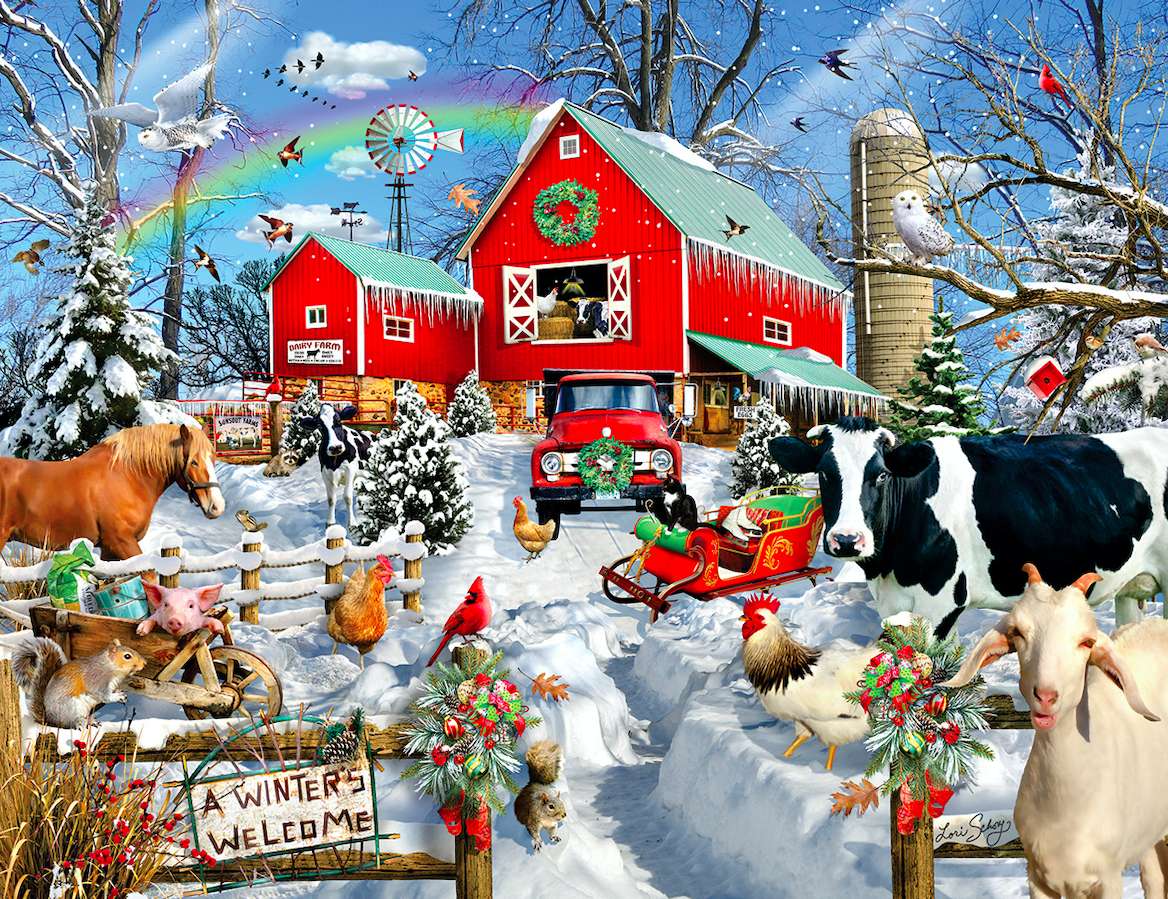 Świąteczna farma puzzle online