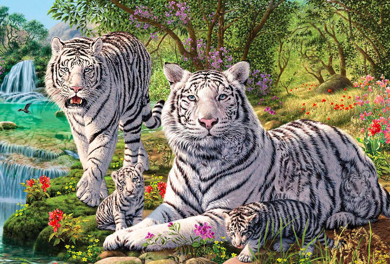 Białe tygrysy duże i małe:) puzzle online