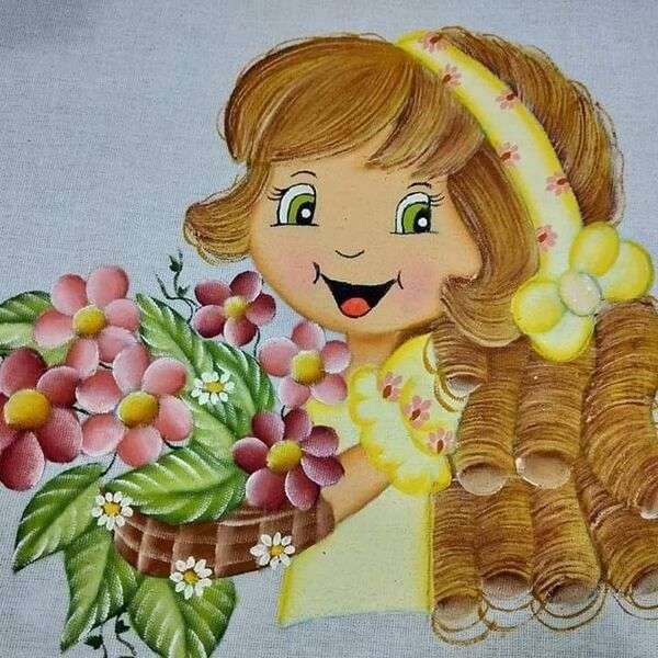Dziewczyna Diva kwiaty koszowe puzzle online