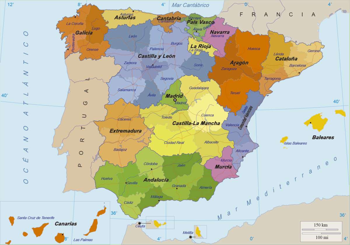 Hiszpania mapa puzzle online