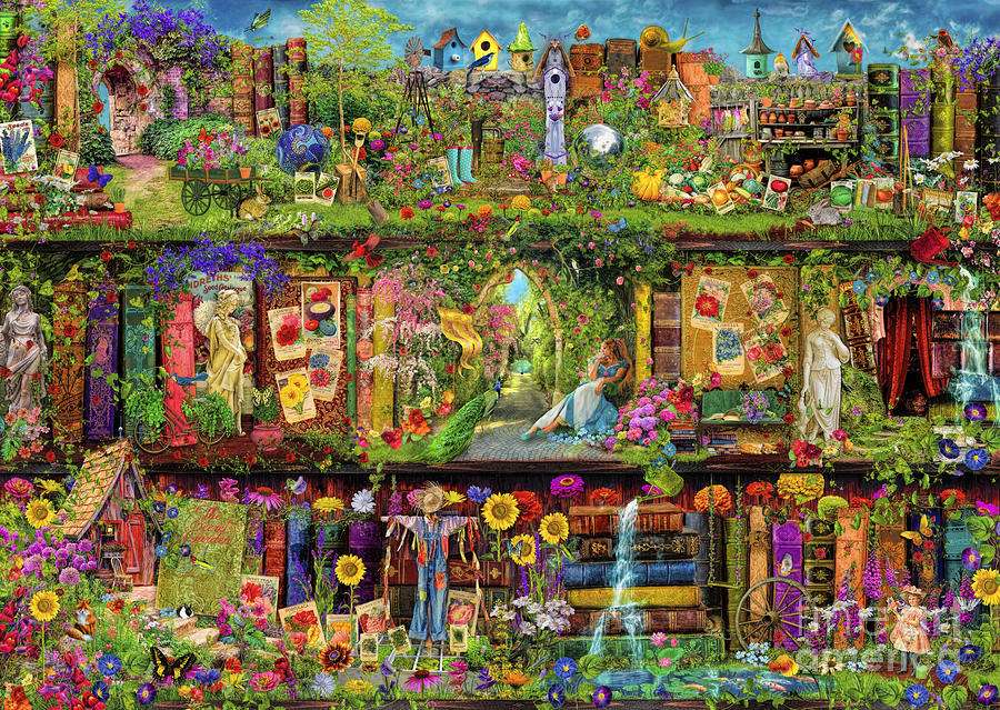 Regał ogrodowy pełen kolorów puzzle online