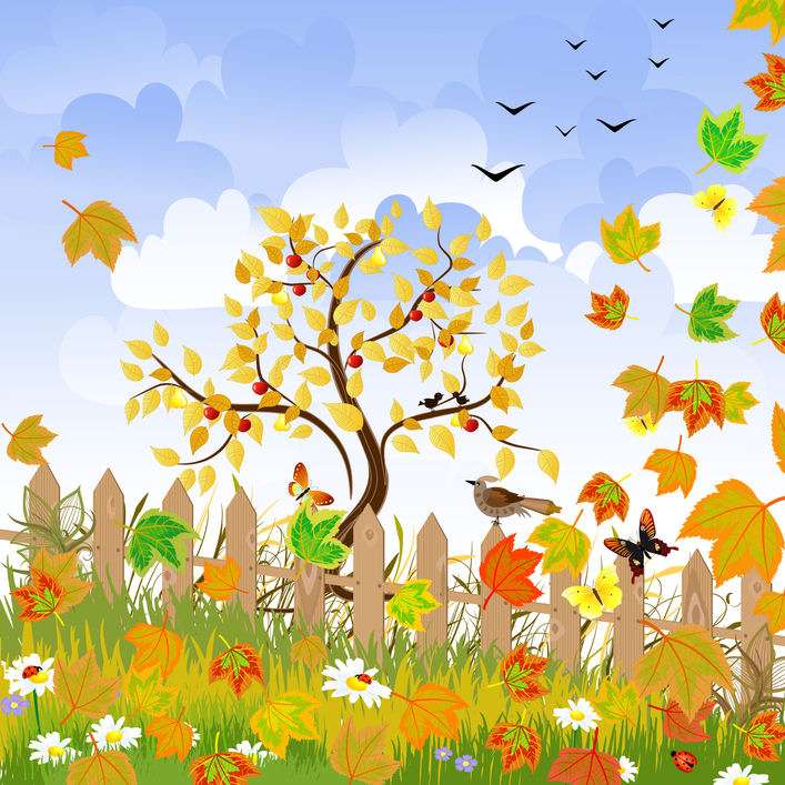 drzewa jesiennie puzzle online