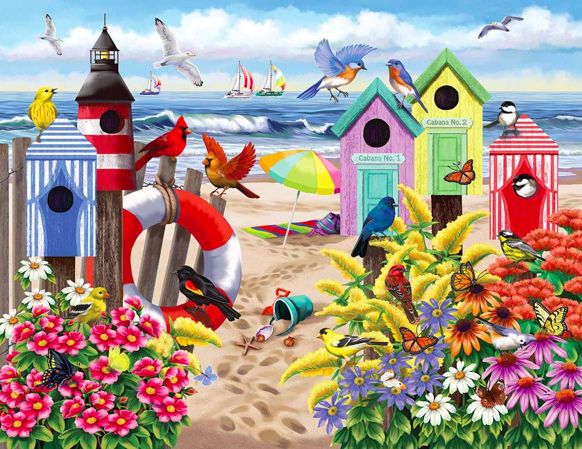 Ptasie domki na plaży:) puzzle online
