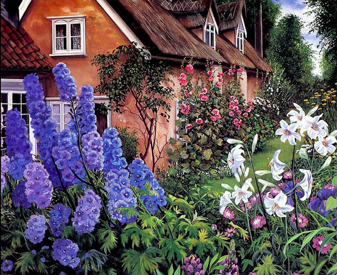 Domy w kwiatach puzzle online
