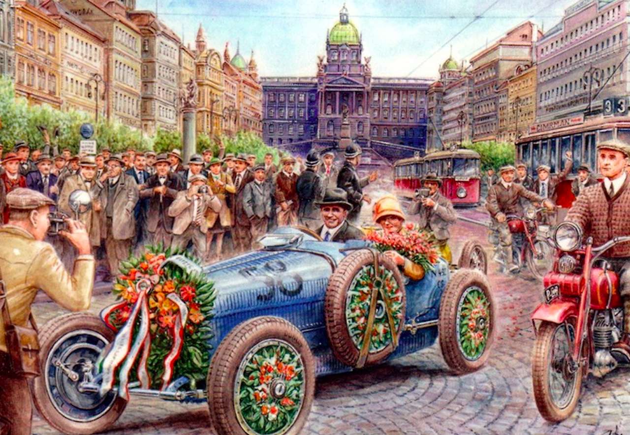 1928 Praga - Wacław ZapadlikZwycięzca rajdu Bugatt puzzle online