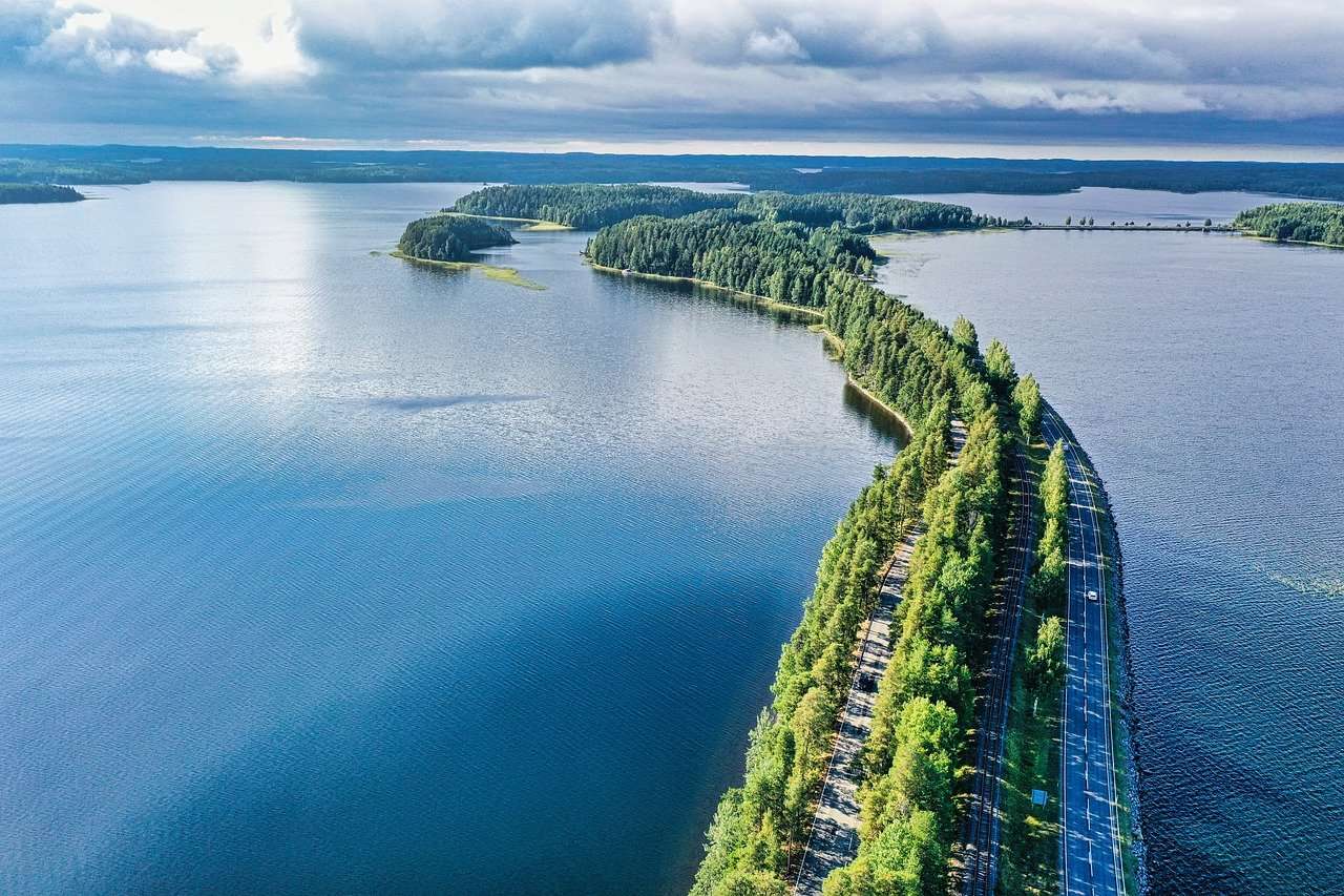 Lake Ridge Punkaharju Finlandia Droga kolejowa puzzle online