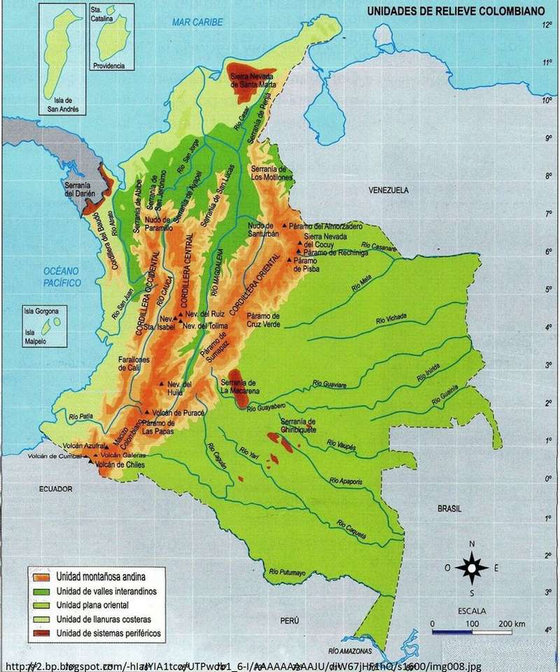 Mapa Kolumbii puzzle online