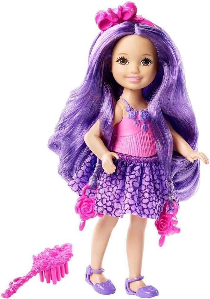 Lalka Barbie Fioletowe Włosy puzzle online