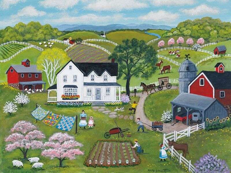 Gospodarstwo wiejskie w górach puzzle online