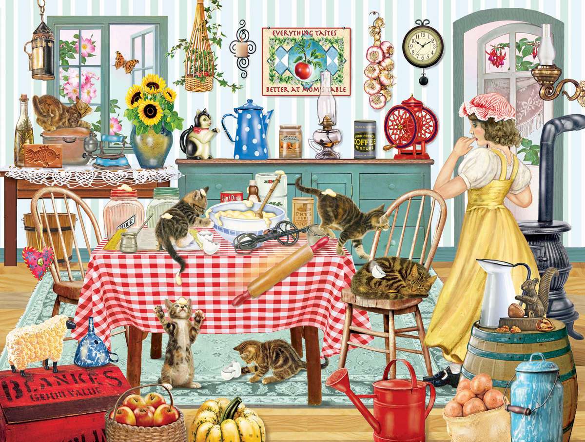 Kocięta w kuchni puzzle online