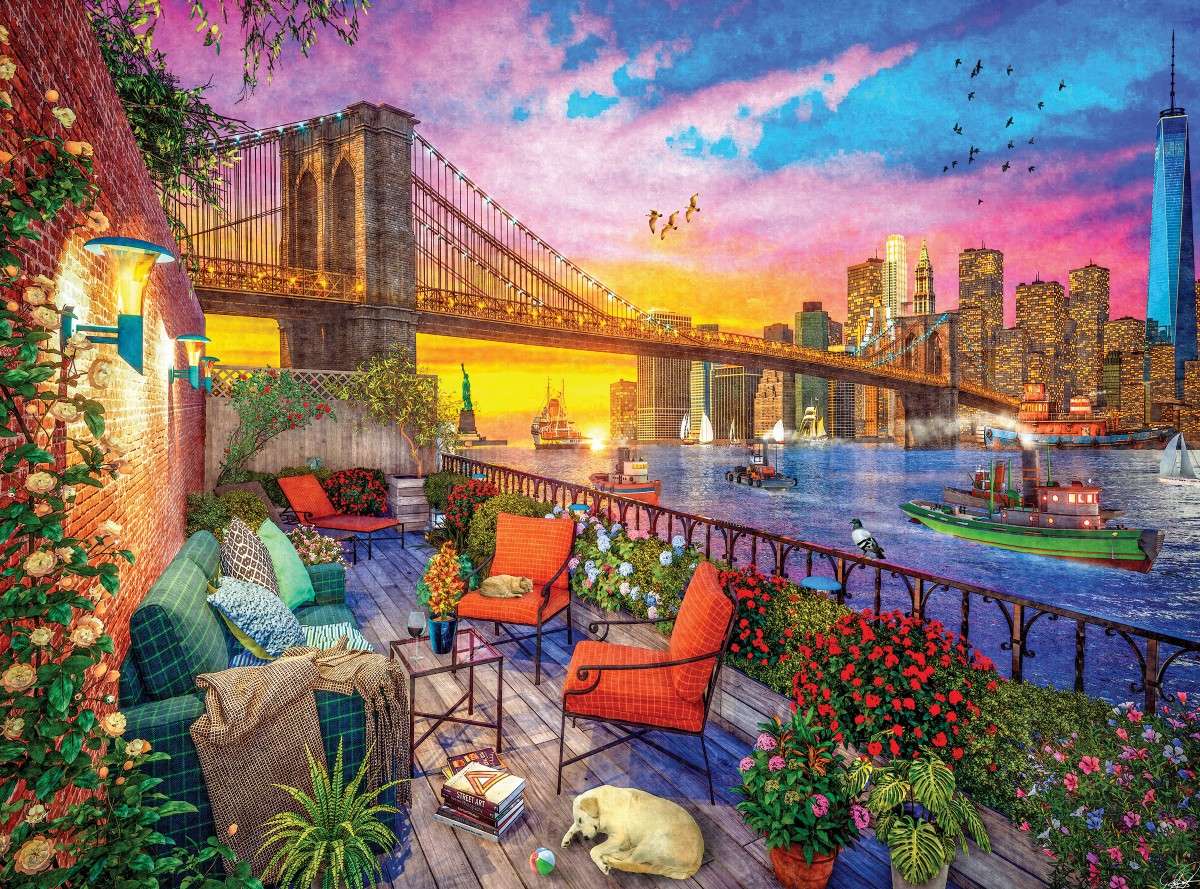 Manhattan Balkon Zachód Słońca puzzle online