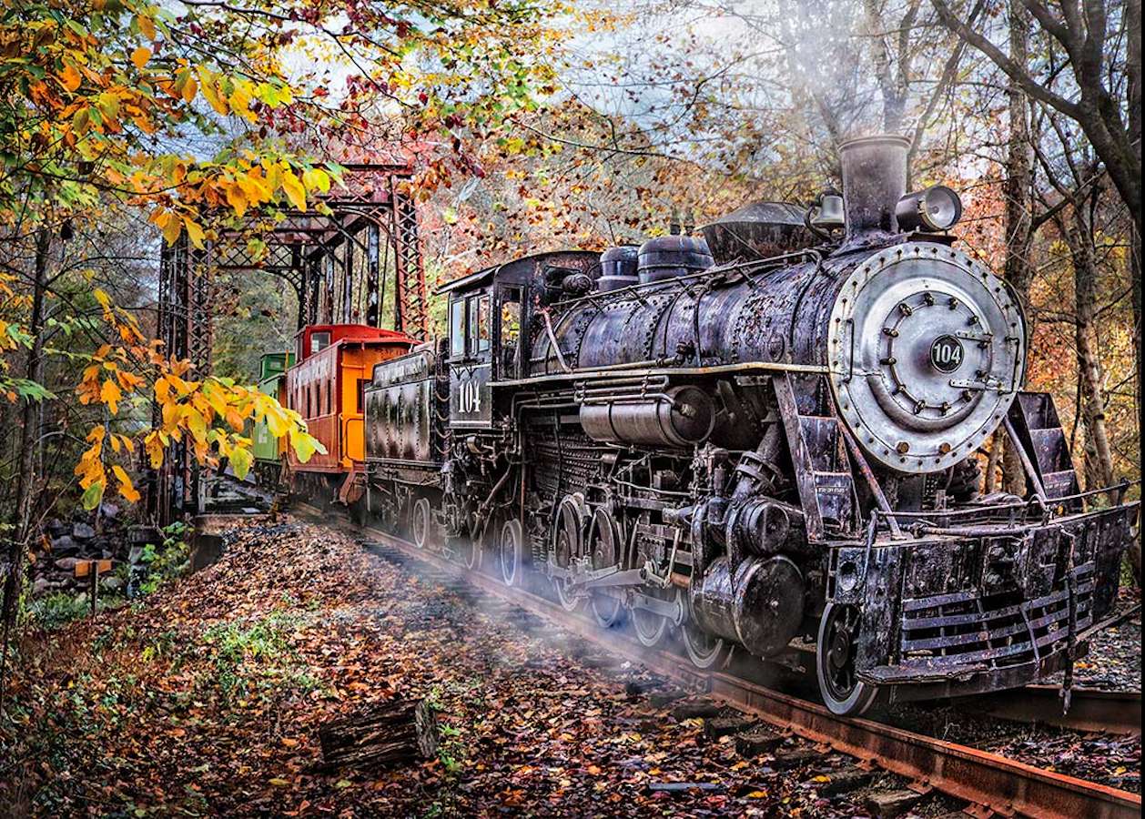 Jesienna podróż pociągiem puzzle online