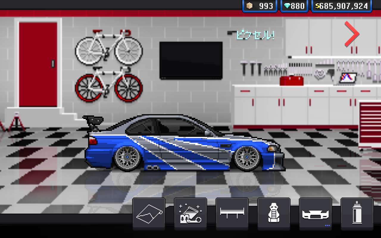 Pikselowa wyścigówka BMW M3 GTR E46 puzzle online