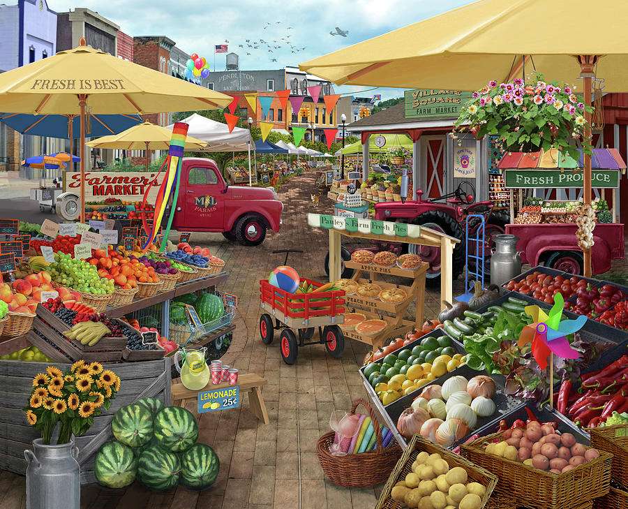 Bazar z warzywami puzzle online