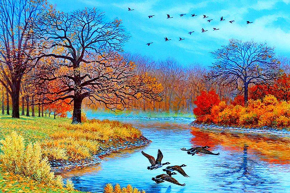 Rzeka, jesień puzzle online