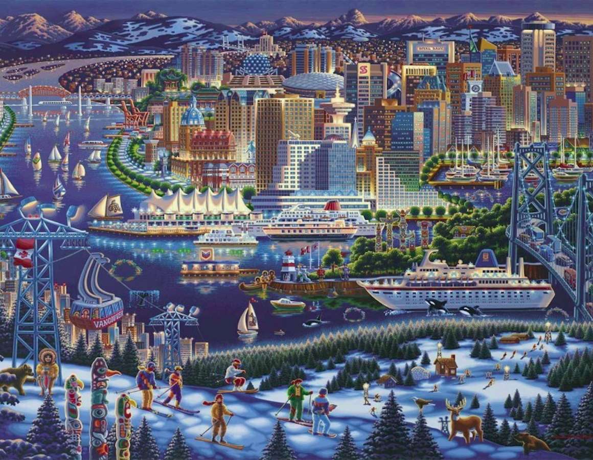 Kanada-miasto Vancouver zimową porą puzzle online