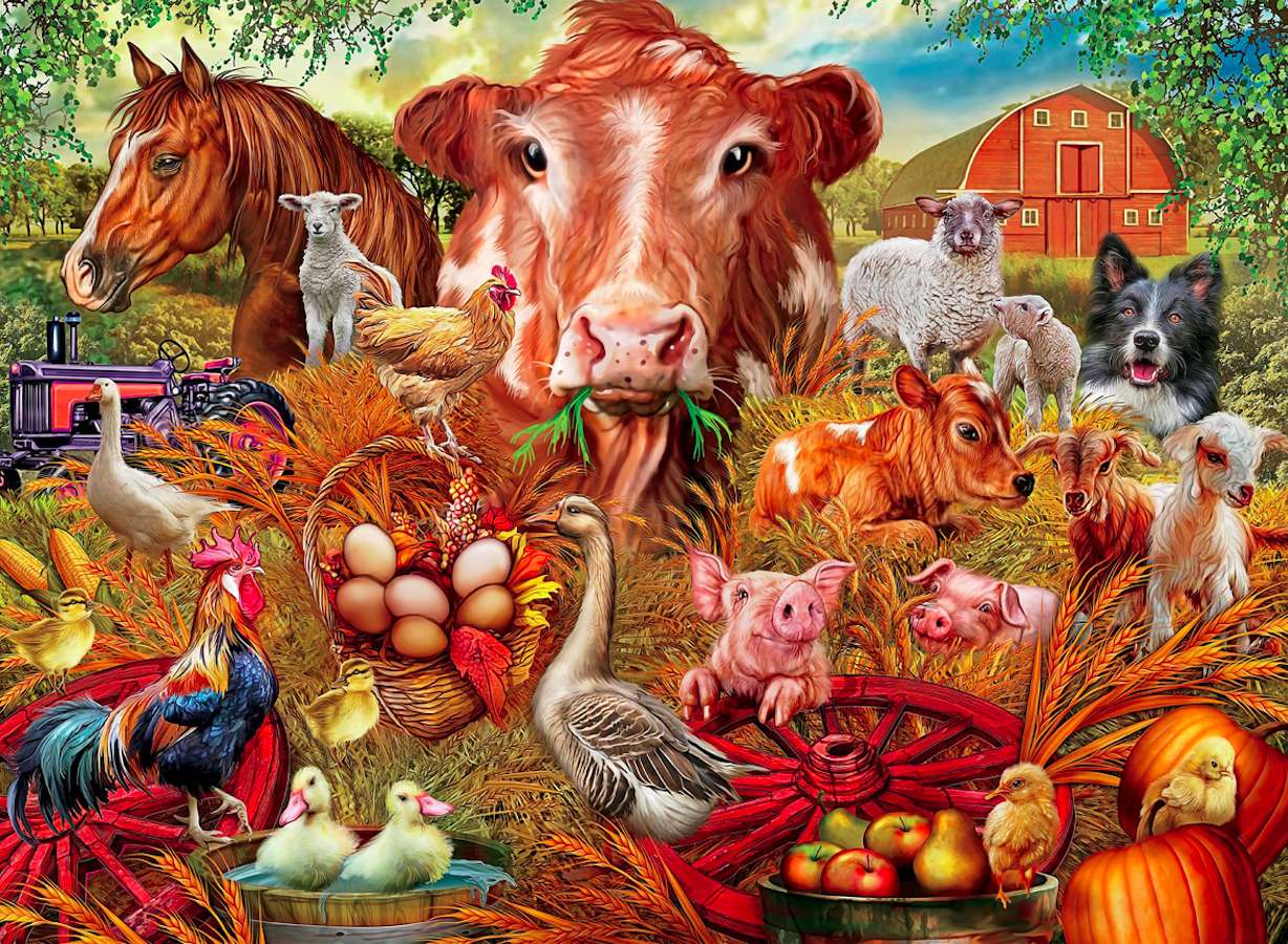Zwierzęta żyjące na farmie puzzle online