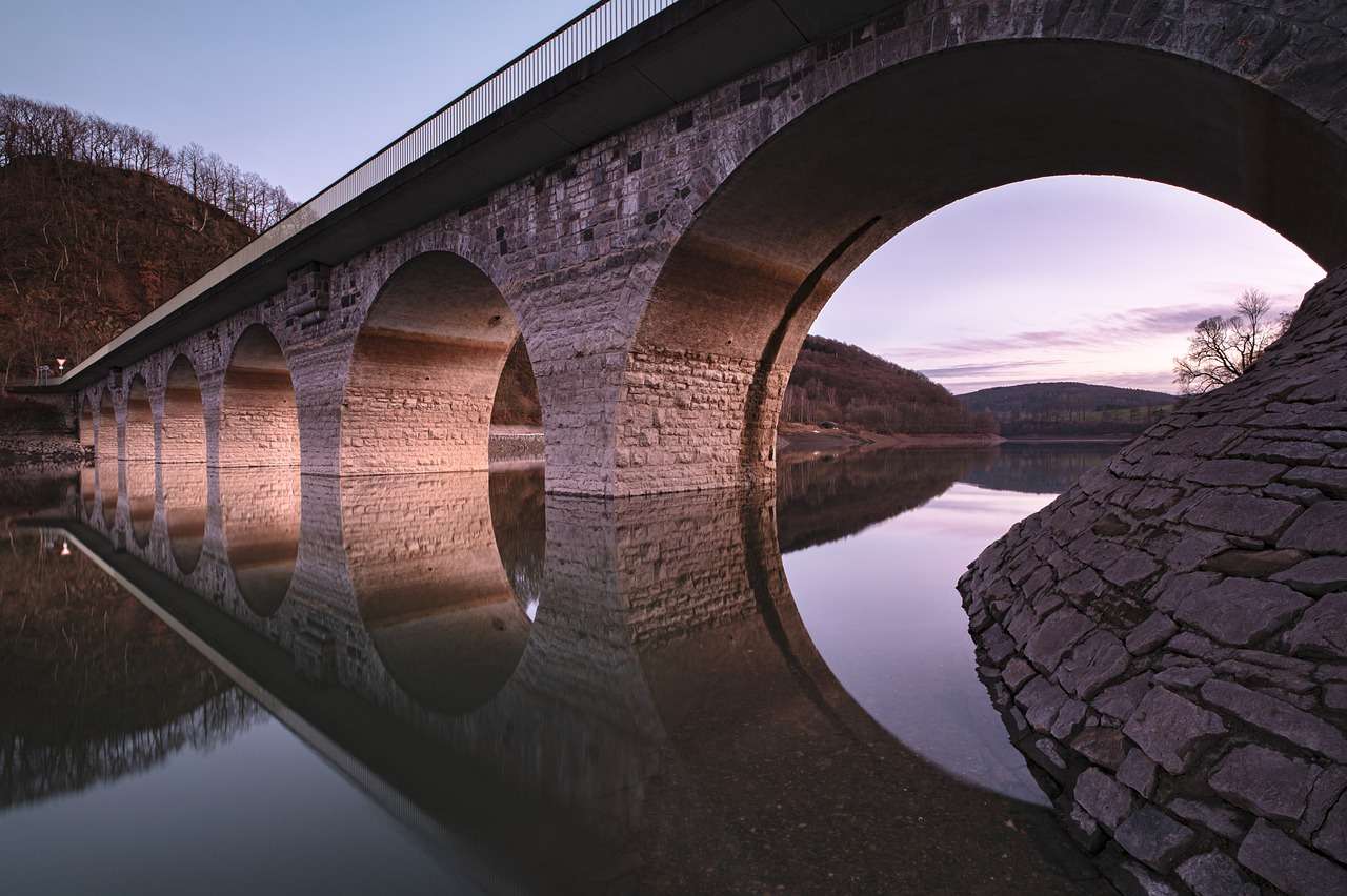 Most Rzeka Odbicie Architektura wody Łuki puzzle online