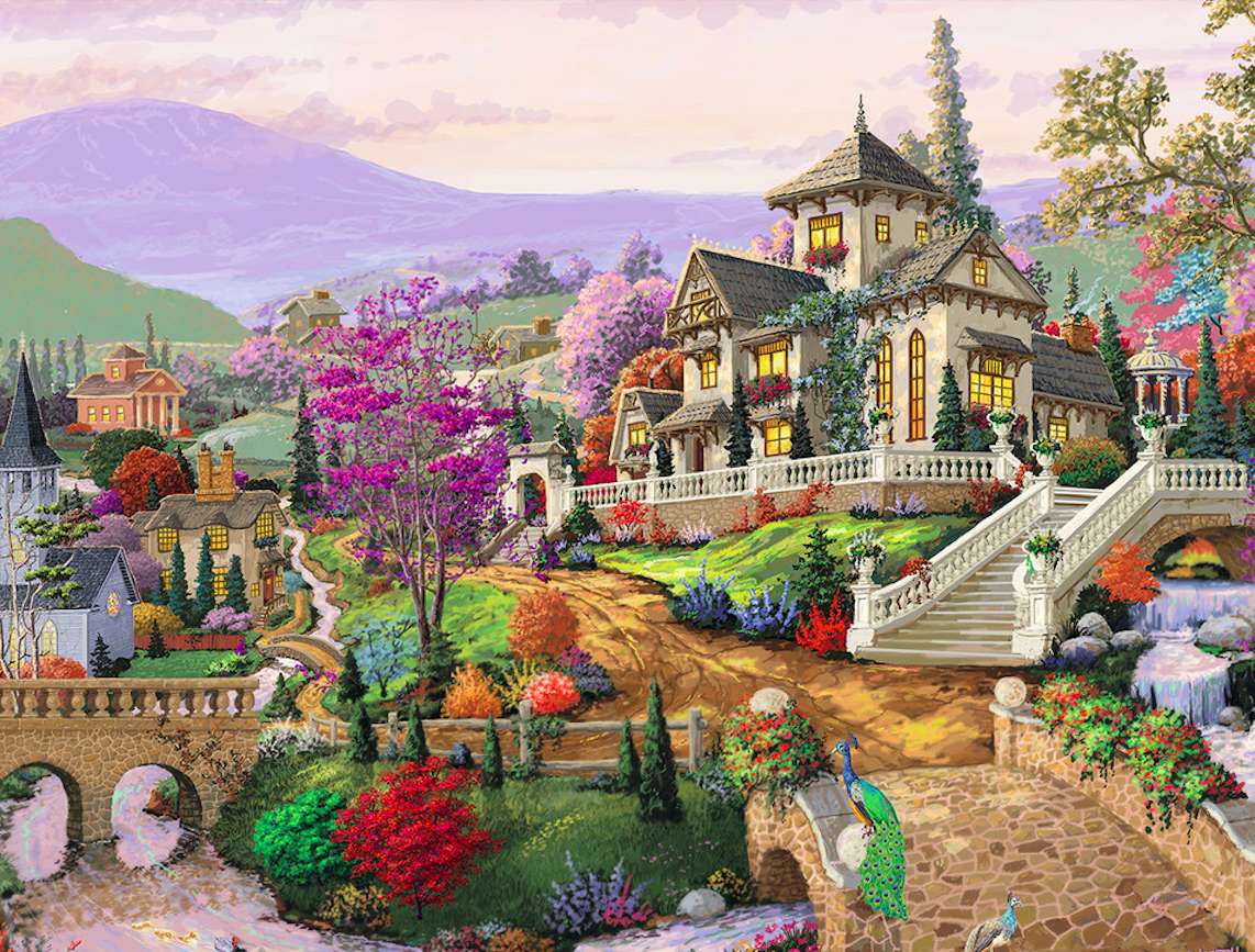 Piękny Wiktoriański dom na wzgórzu puzzle online