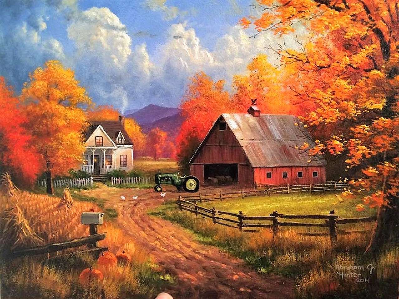 Malowanie jesieni na wsi puzzle online