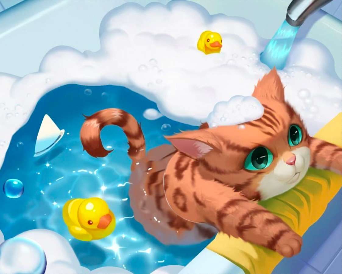 Kotki nie lubią kąpieli, zabierz mnie stąd:) puzzle online