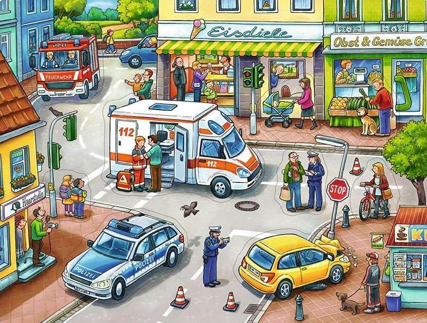 Akcja ratownicza przy wypadku samochodowym puzzle online