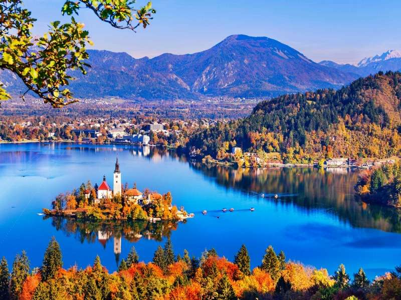 Słowenia-Jezioro przepiękny widok puzzle online