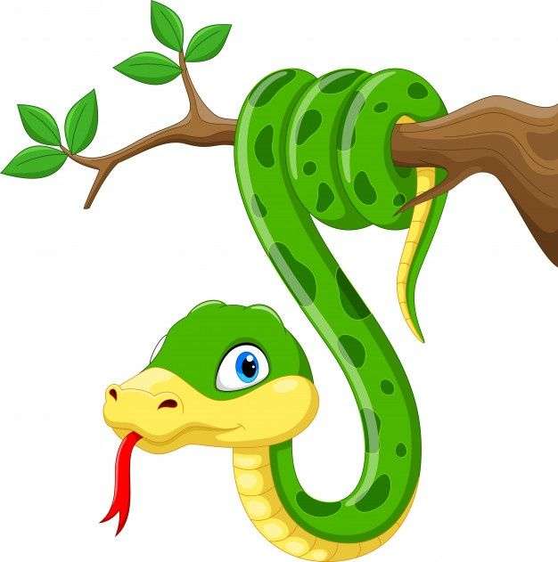 wąż na drzewie puzzle online