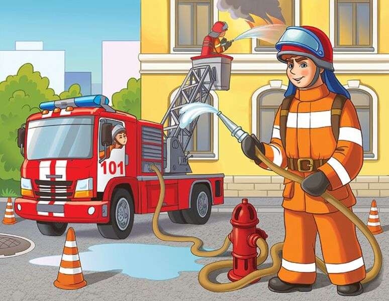 Strażacy w pracy puzzle online