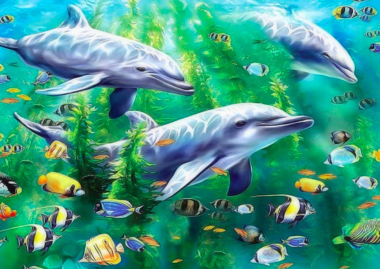 Przyjazne delfiny:) puzzle online