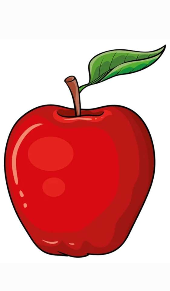 Dwuczęściowa układanka z czerwonym jabłkiem puzzle online