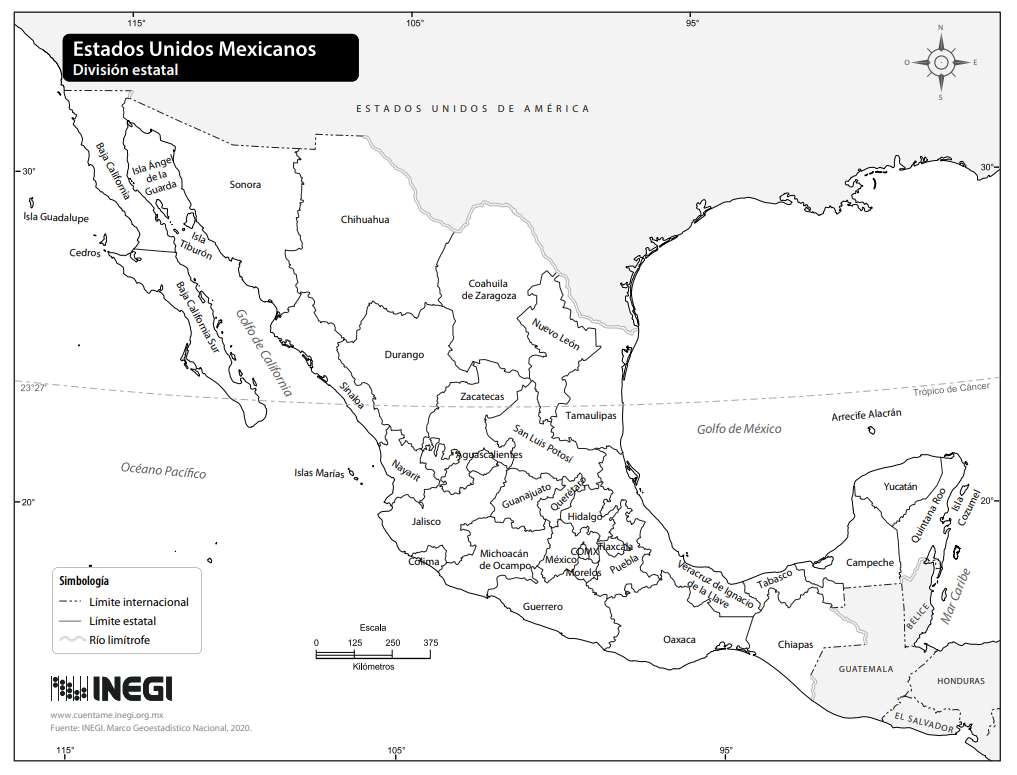 Mapa Meksyku puzzle online