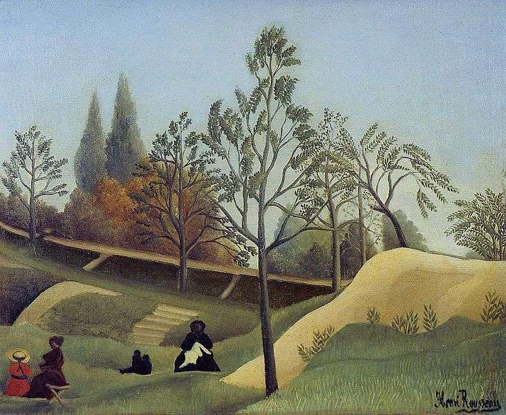 Henri Rousseau: View of the fortifications (1896) puzzle online