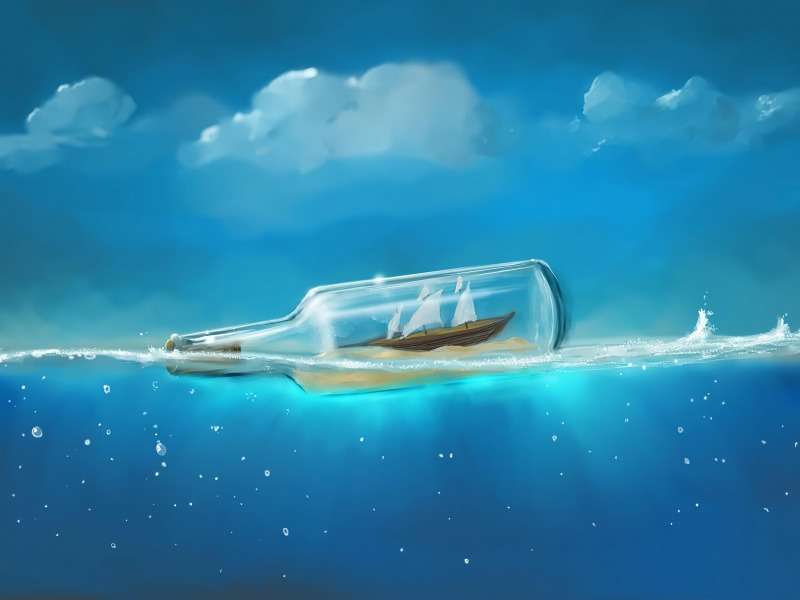 Taka sobie butelka z łódeczką w środku:) puzzle online