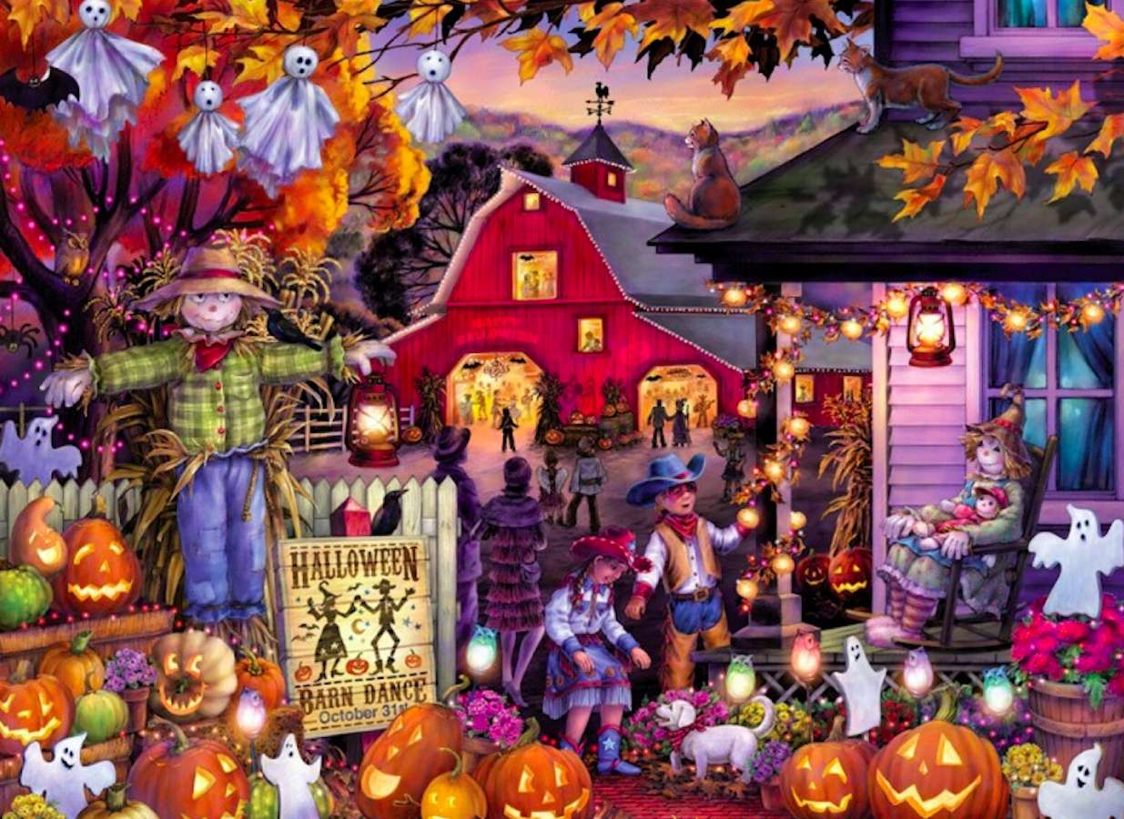 Halloween Barn Dance-Halloweenowe tańce puzzle online