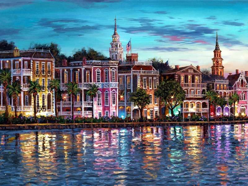Piękny Charleston wieczorową porą puzzle online