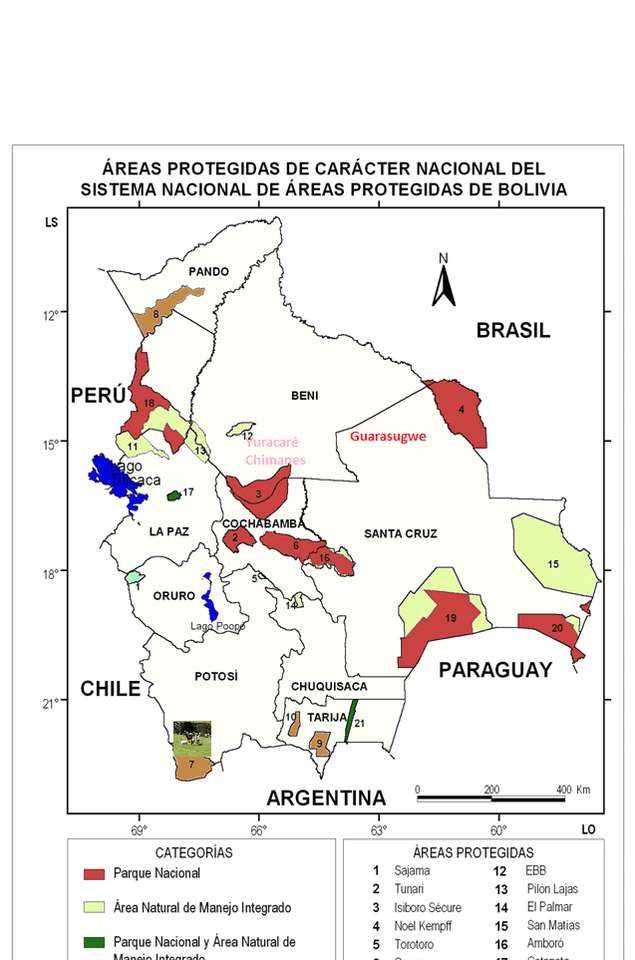 Boliwijskie obszary chronione: D puzzle online