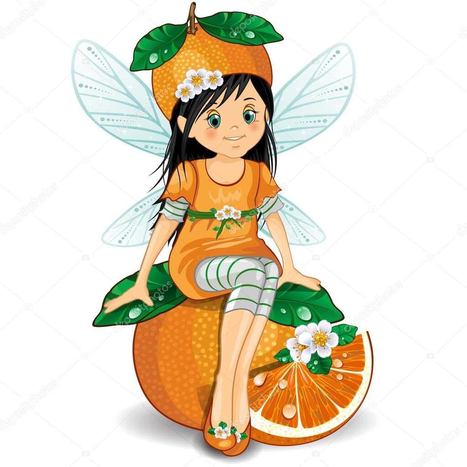 Pomarańcza dziewczynka puzzle factory puzzle online