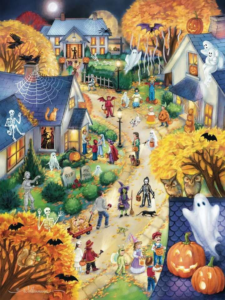 Halloweenowo w miasteczku puzzle online
