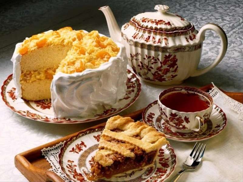 Czas na herbatkę i pyszne ciasteczko puzzle online