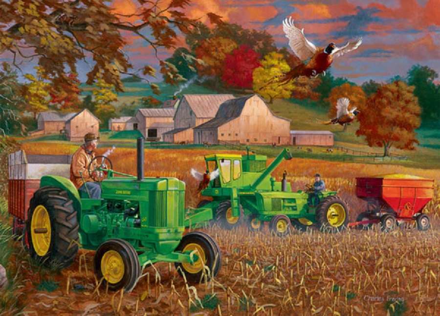 Traktory na polu puzzle online