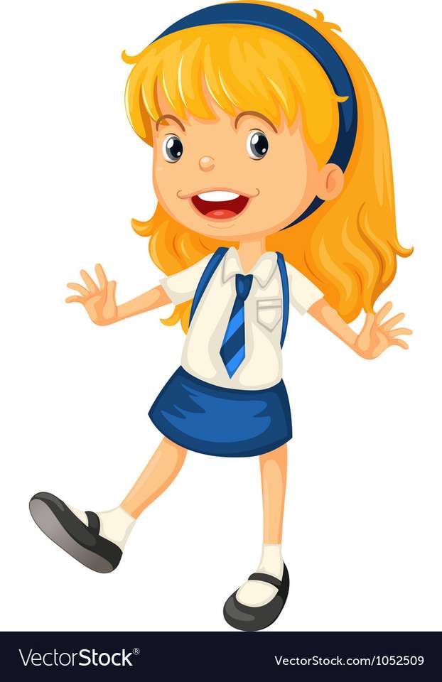 A girl in school uniform vector image puzzle online