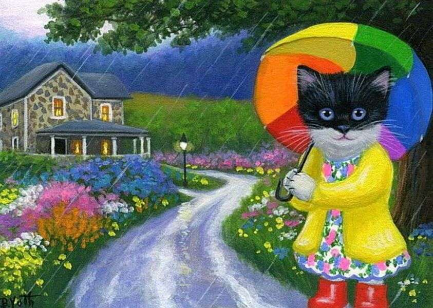 Kotek w deszczu #257 puzzle online